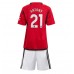 Manchester United Antony #21 Kopio Lastenvaatteet Koti Pelipaita Lasten 2023-24 Lyhyet Hihat (+ shortsit)